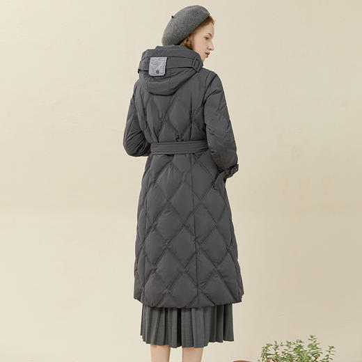 famecoco范可儿连帽羽绒服女中长款秋冬加厚保暖复古外套F228AH008 商品图3