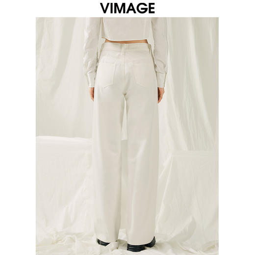 VIMAGE纬漫纪春季新款白色牛仔裤V1905520 商品图4