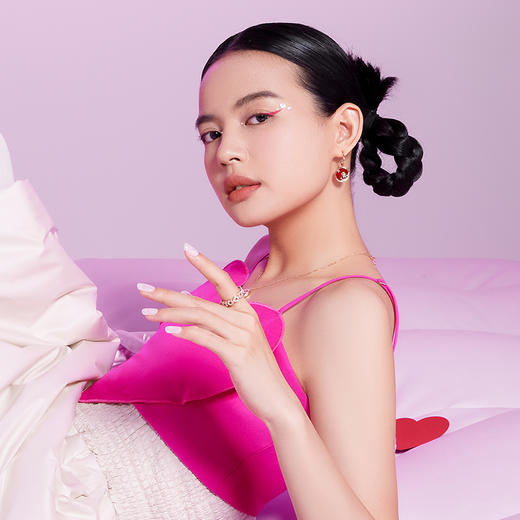 ZEGL本命年系列心愿兔子耳环女小众设计感高级红玛瑙耳钉银针耳饰 商品图4