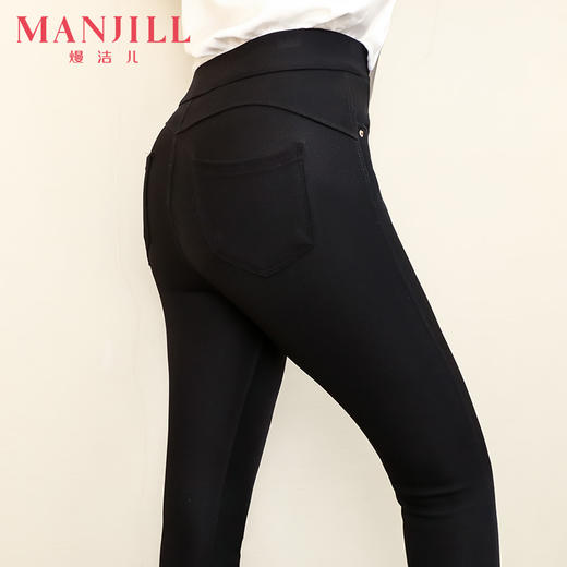 熳洁儿 秋冬加厚保暖蚕丝羊绒小黑裤22707501 商品图3