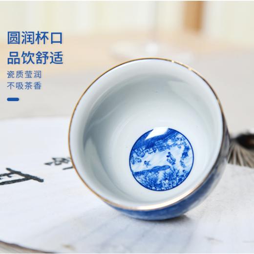成艺茶具描金水墨风高端山居图聚香杯主人国潮风流行单杯功夫茶杯 商品图4