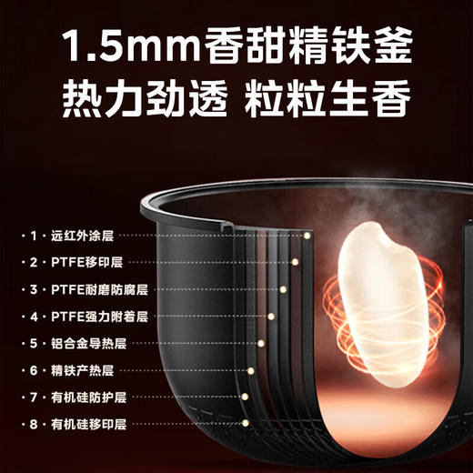 美的（Midea） 电饭煲家用智能触控3-6人家用3L智能预约多功能快煮电饭锅 立体IH大火力 线下同款 CFB3082H 商品图5