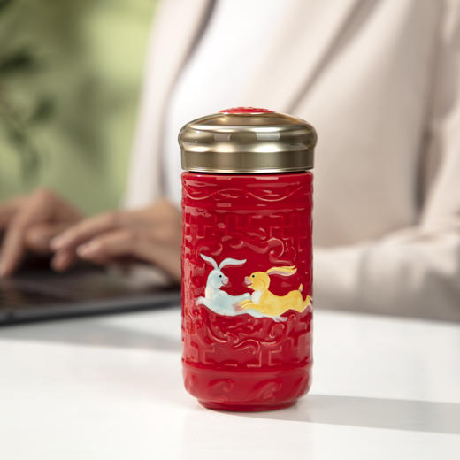 祥云玉兔随身杯365ml单层 商品图0