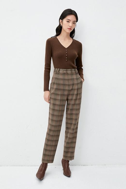 Eifini伊芙丽 复古格纹裤子 10225 商品图1