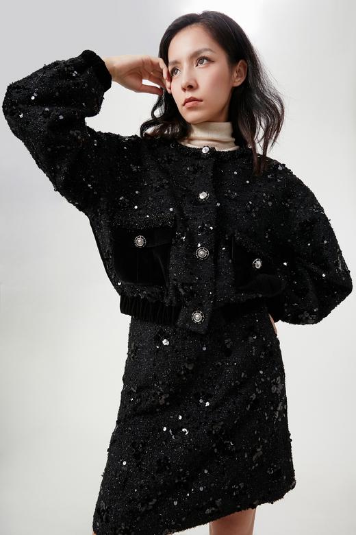 手工钉珠粗花呢半裙 商品图2