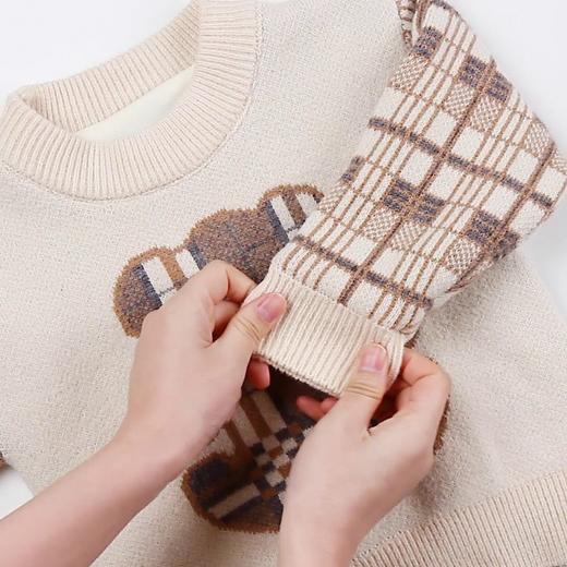 【新款小熊洋气男打底衫80-130cm】男童水貂绒毛衣儿童毛衣2022秋冬新款洋气男宝宝时尚套头打底毛衣 商品图4