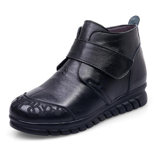 冬季妈妈棉鞋加绒保暖皮靴软底平底皮鞋大码TXXC-1815 商品图4