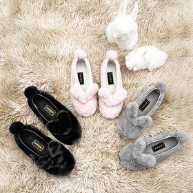 内联升女鞋手工单鞋千层底大内联升毛绒报喜兔小元口布鞋DN8675