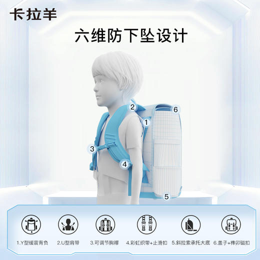 卡拉羊1-3-6年级小学生18-20L减负护脊立体方包   敦煌印象系列CX2166+CX2600 商品图1