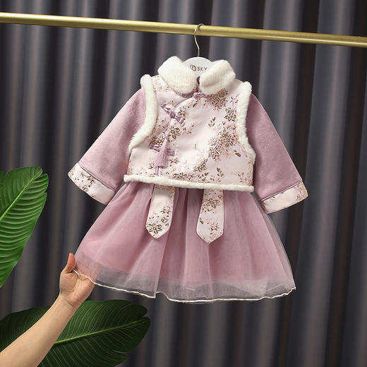 【汉服小公主！超仙超好看！】儿童汉服女童超仙保暖新年装童装新款中国风改良拜年服古装 商品图1