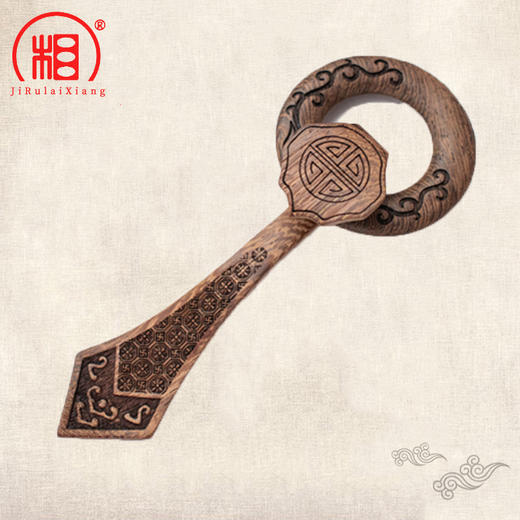 【相牌】如意钩环 实木衣钩  大叶紫檀祖衣袈裟勾 缦衣鸡翅木 商品图3