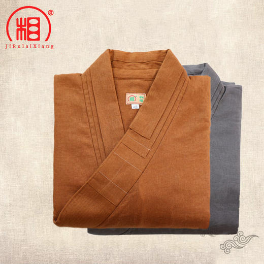 【相牌】僧服秋冬款 棉麻长褂针织棉内里 加厚保暖大卦 师傅长衫 商品图2