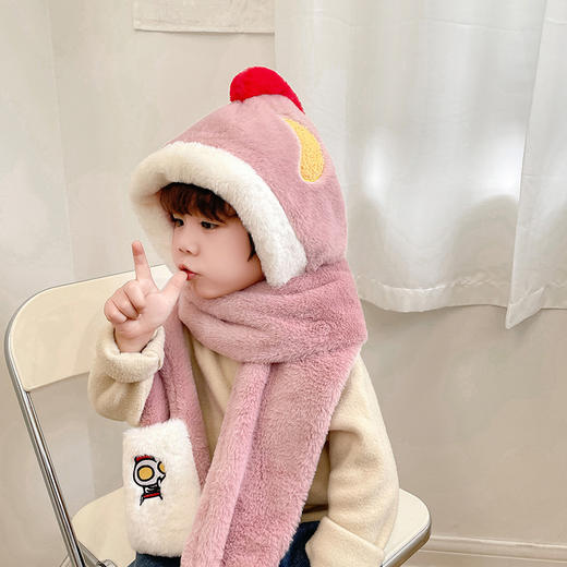 【超暖和，萌趣3件套！】新款卡通奥曼宝宝帽子围巾手套保暖三件套男女童小学生围脖潮（适合3-12岁孩子） 商品图2