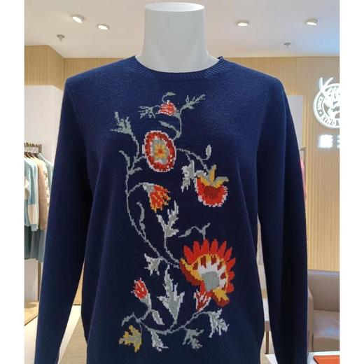 3楼鹿王女式圆领羊绒衫 商品图0