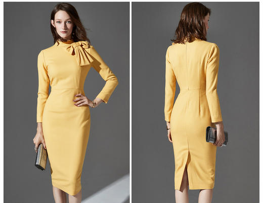 “安妮公主”颈袖添香-连衣裙-J8383175颈袖添香新款优雅气质名媛职场OL修身显瘦包臀女士连衣裙J8383175 商品图2