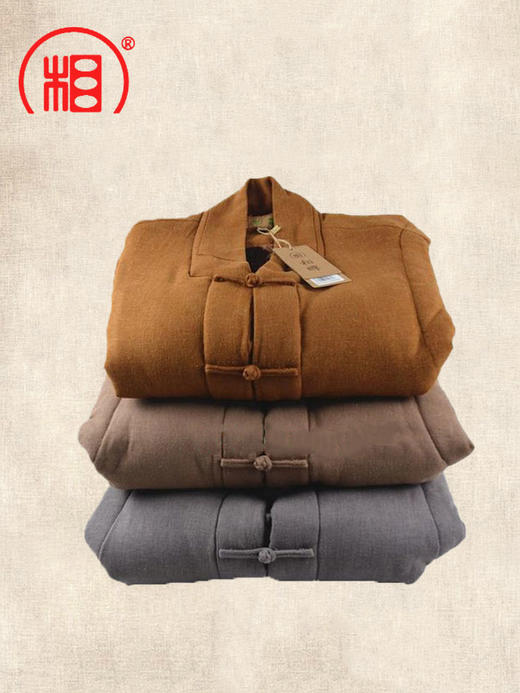 【相牌僧服旗舰店】秋冬款 加厚棉麻毛绒马夹 保暖马甲三宝领短褂 商品图3