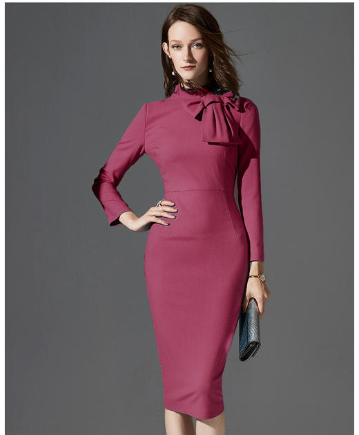 孤品-“安妮公主”颈袖添香-连衣裙-J8383175颈袖添香新款优雅气质名媛职场OL修身显瘦包臀女士连衣裙J8383175不退可换 商品图1