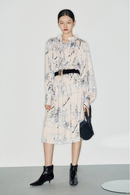 LILY 度假风抽绳印花长款连衣裙 9653 商品图0