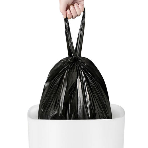 尚岛宜家 背心手提式垃圾袋 150只装 中大号加厚垃圾袋50*65cm*5卷 黑色  家用办公分类垃圾桶袋 商品图2