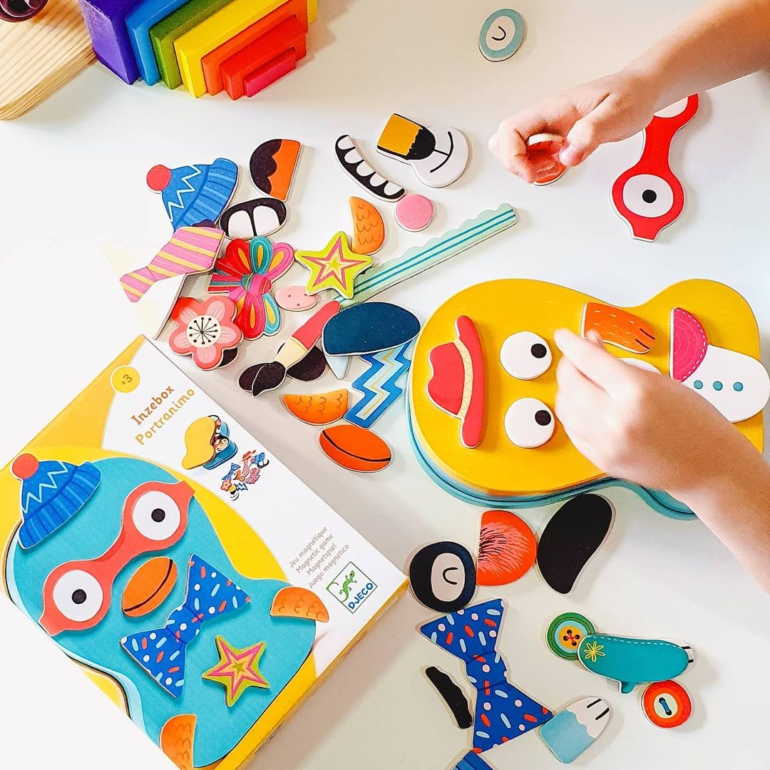 DJECO磁性拼图冰箱贴拼图铁盒拼图职业DIY(tongban)