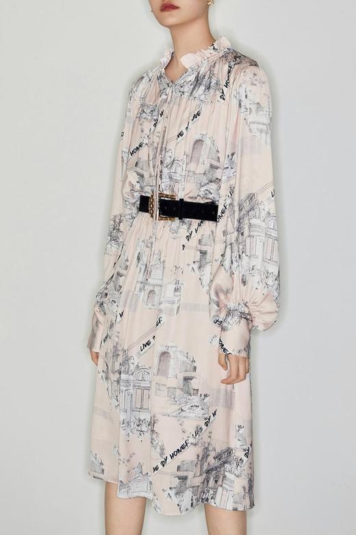 LILY 度假风抽绳印花长款连衣裙 9653 商品图4