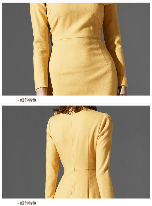 “安妮公主”颈袖添香-连衣裙-J8383175颈袖添香新款优雅气质名媛职场OL修身显瘦包臀女士连衣裙J8383175 商品图5