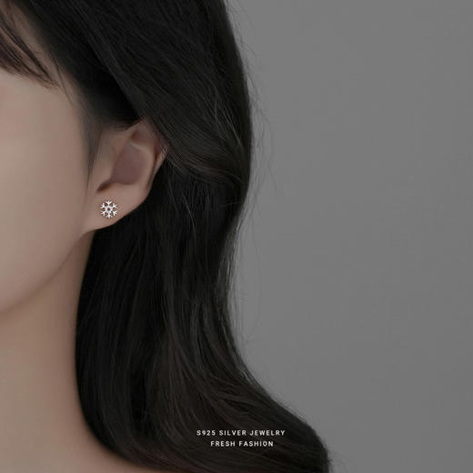 【雪花小鹿】S925银圣诞不对称耳饰【YXS-E1672E】 商品图1