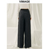 VIMAGE纬漫纪春款时尚通勤条纹显腿长高腰裤子V1905501 商品缩略图4