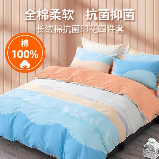 奥若拉抗菌贡缎长绒棉棉活印花四件套 商品图4