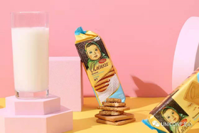 爱莲巧俄罗斯进口草莓牛奶味饼干