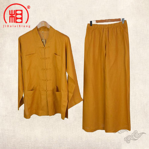 【相牌僧服旗舰店】汉麻僧服短卦夏季布扣小褂和尚衣男女师傅同款 商品图3