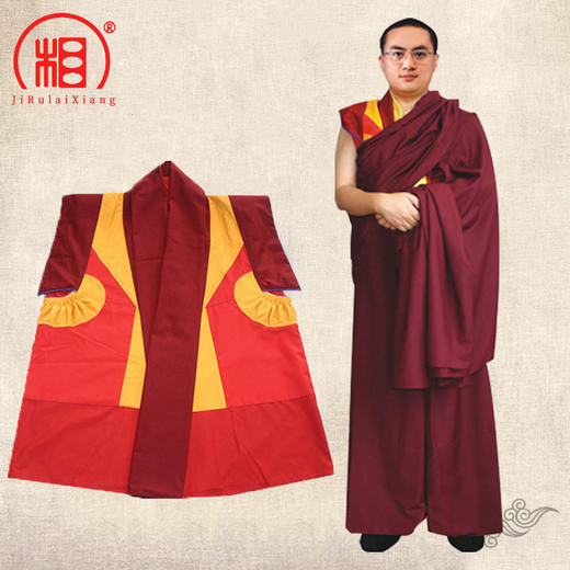 【相牌】藏传拼色凳嘎坎肩 僧服 无袖背心春夏新款和尚衣禅服 60A 商品图2