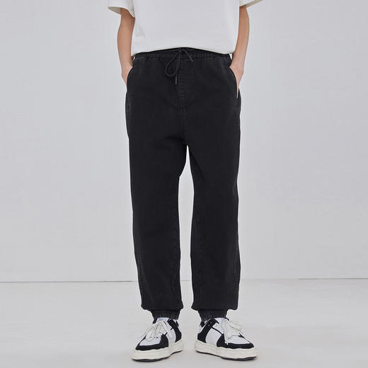 gxg.jeans男装收口牛仔裤男时尚黑色休闲收脚裤子潮 商品图1