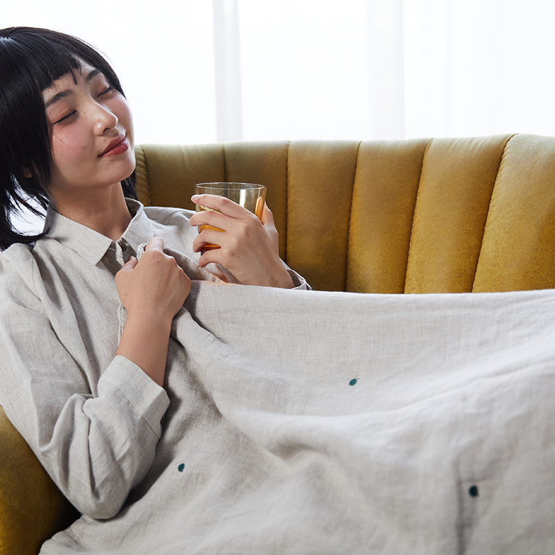 麻+汉麻小盖被/小盖毯/压脚被/腰搭/小包被