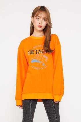 WHO KNOWS 亮橘色酷感卫衣 9510