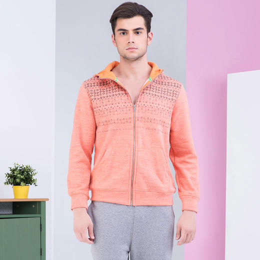 爱帝男士花纱珊瑚绒撞色居家休闲外穿卫衣套装 商品图6