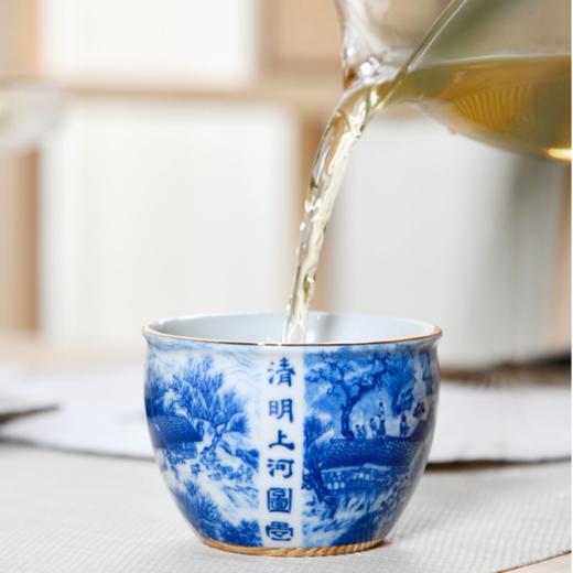 成艺陶瓷茶杯清明上河图缸杯功夫茶具茶杯国潮风青花陶瓷主人杯 商品图2