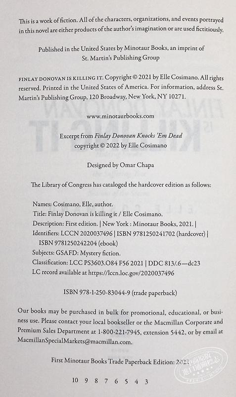 【中商原版】芬利多诺万在杀人 一个谜团 英文原版 Finlay Donovan Is Killing It A Mystery Elle Cosimano 商品图4