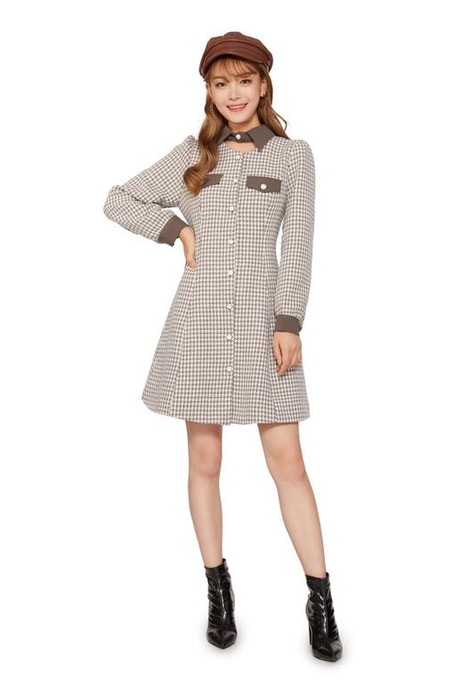 amadella 茶色格纹连衣裙 10048 商品图0