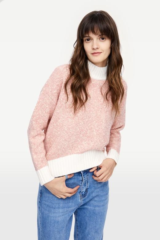 URBAN REVIVO 拼色少女针织毛衣 9643 商品图0