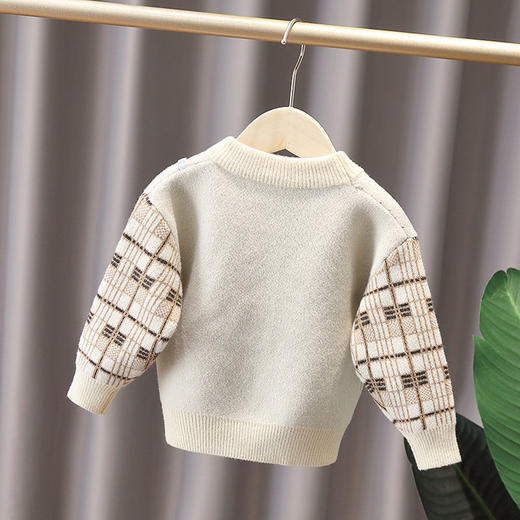 【新款小熊洋气男打底衫80-130cm】男童水貂绒毛衣儿童毛衣2022秋冬新款洋气男宝宝时尚套头打底毛衣 商品图3