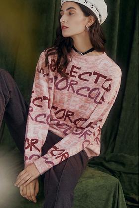 SIEGO 圆领字母针织上衣 9496