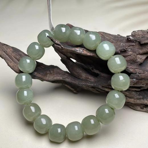 和田玉水青手串-10mm老型珠 商品图0