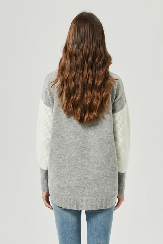 NECESSARY OBJECTS 半高领灰白拼接针织 10299 商品图4