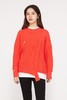 Kai & Kiera 桔红色麻花重工破洞针织上衣 10287 商品缩略图0