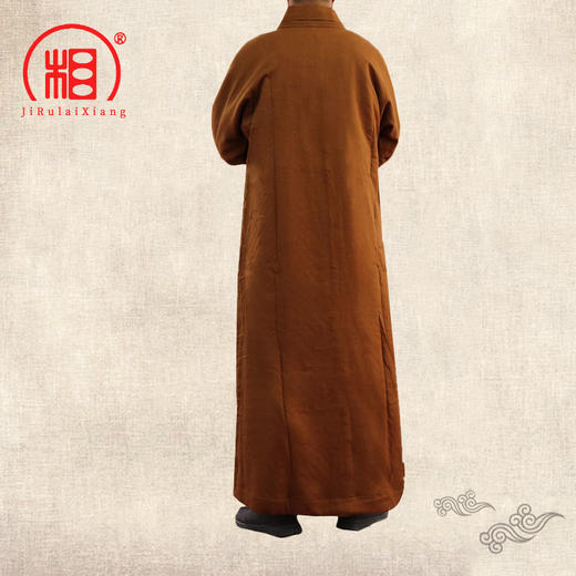 【相牌】僧服秋冬款 棉麻长褂针织棉内里 加厚保暖大卦 师傅长衫 商品图3