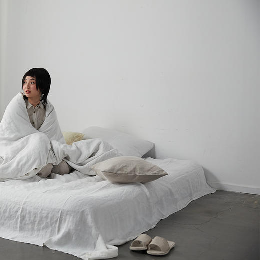 麻+重工斜纹 汉麻床品四件套 荼白色 商品图2