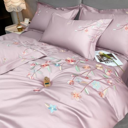 奥若拉60支全棉刺绣四件套 琼枝玉叶 1.5米/1.8米床 商品图5