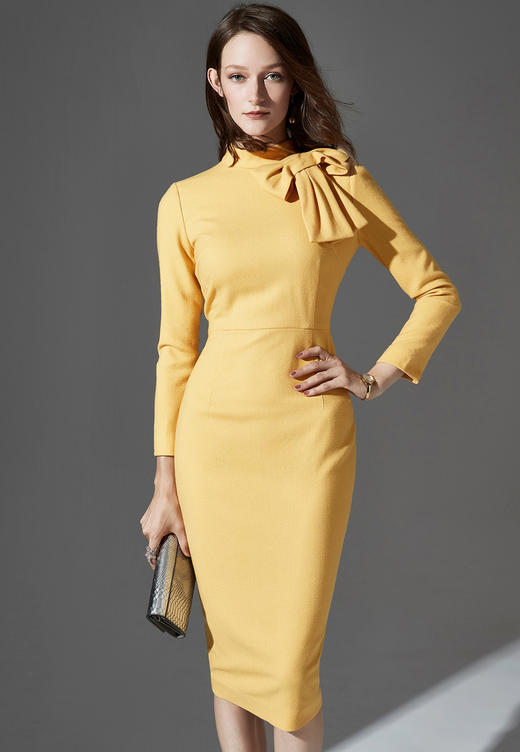 “安妮公主”颈袖添香-连衣裙-J8383175颈袖添香新款优雅气质名媛职场OL修身显瘦包臀女士连衣裙J8383175 商品图1