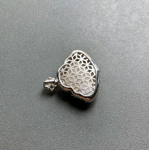 玻璃种阳绿翡翠弥勒佛18k白金钻石镶嵌 商品图5